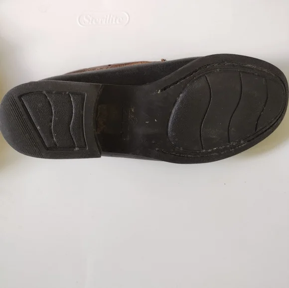COPY - Sebago Leather Loafers, hand stiched, blk/D Brown, L/7W - Picture 2 of 10